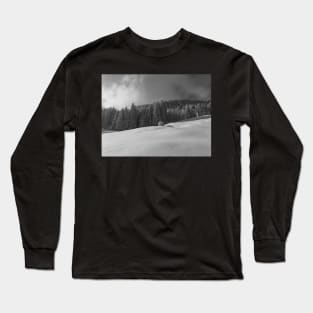 Storm over a winter forest Long Sleeve T-Shirt